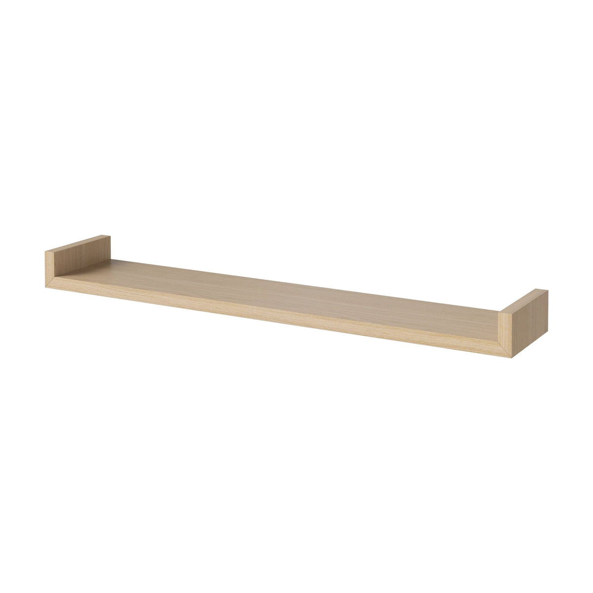 Bolia Display wandplank 80 cm wit gepigmenteerd geolied eiken schuin aanzicht, 04-008-13_00002
