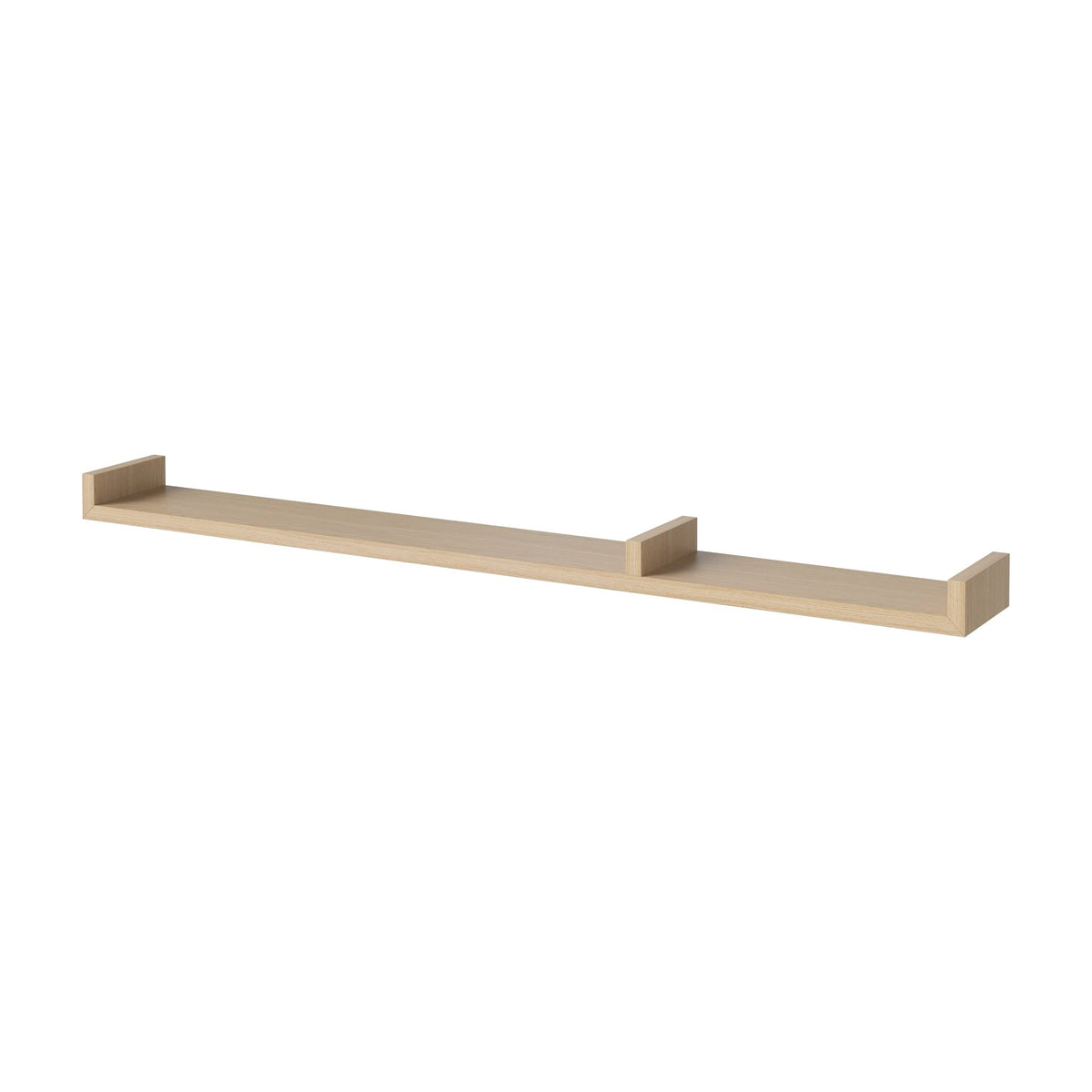 Bolia Display wandplank 120 cm wit gepigmenteerd geolied eiken, asymmetrisch rechts schuin aanzicht, 04-008-14_00004