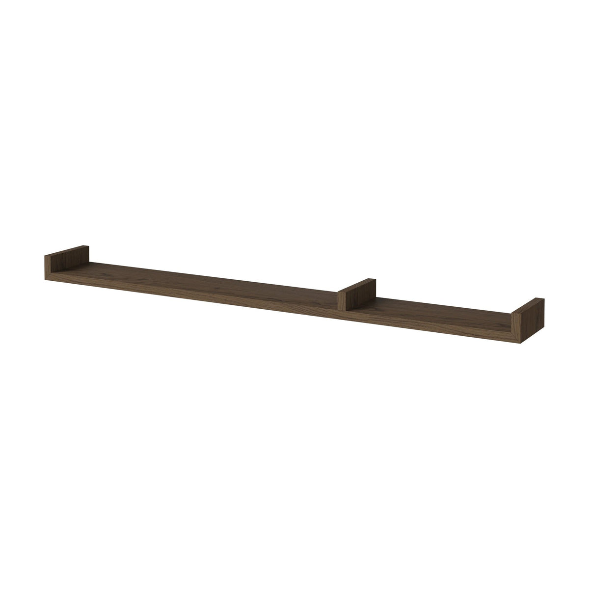 Bolia Display wandplank 120 cm donker geolied eiken, asymmetrisch rechts schuin aanzicht, 04-008-14_00008