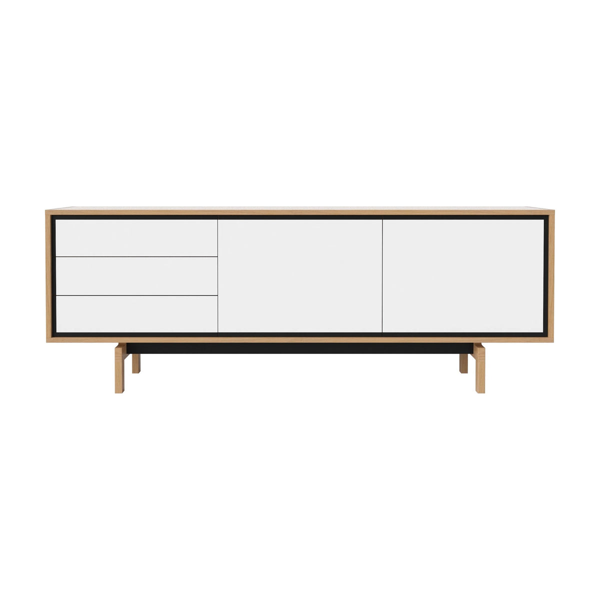Bolia Floow dressoir 202 cm wit laminaat, geolied eiken, 04-052-01_1872505