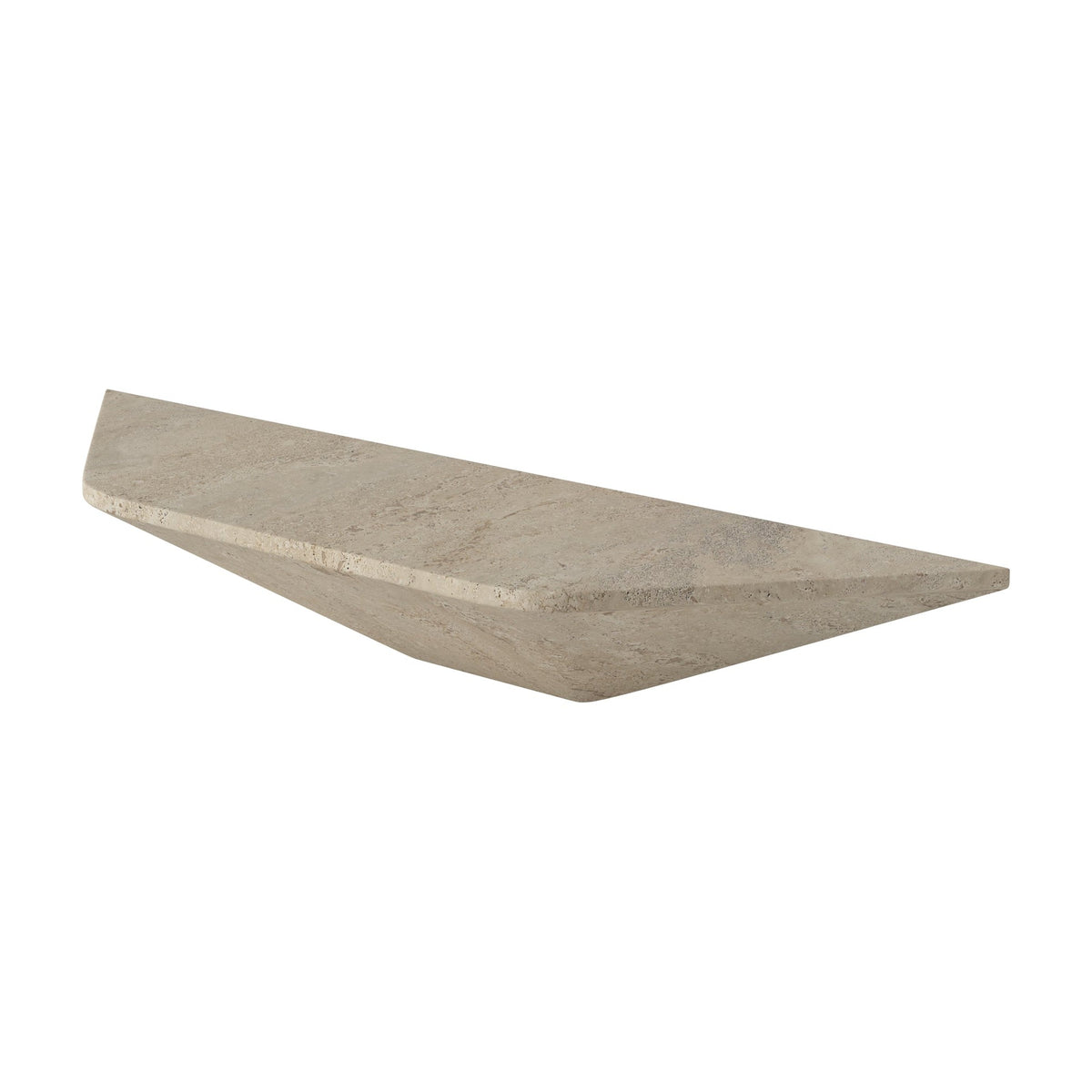 Bolia Falka plank 50 cm zandkleurig travertin, 14 cm schuin aanzicht, 04-137-11_00002