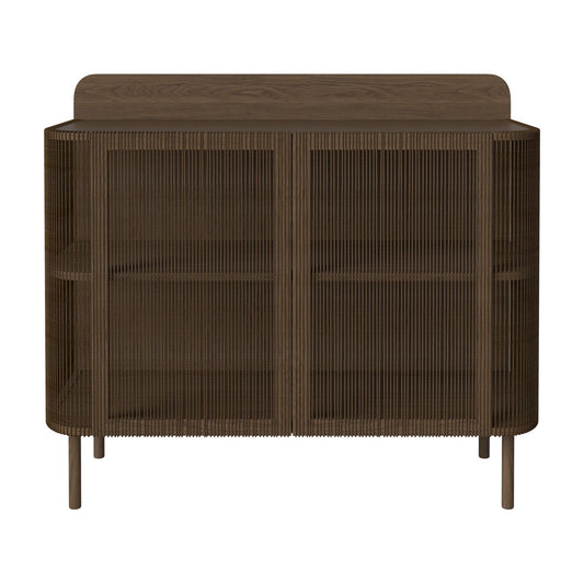 Bolia Cord DJ-console 2 decks donker geolied eiken met donkerbruin koord, 04-139-10_00003