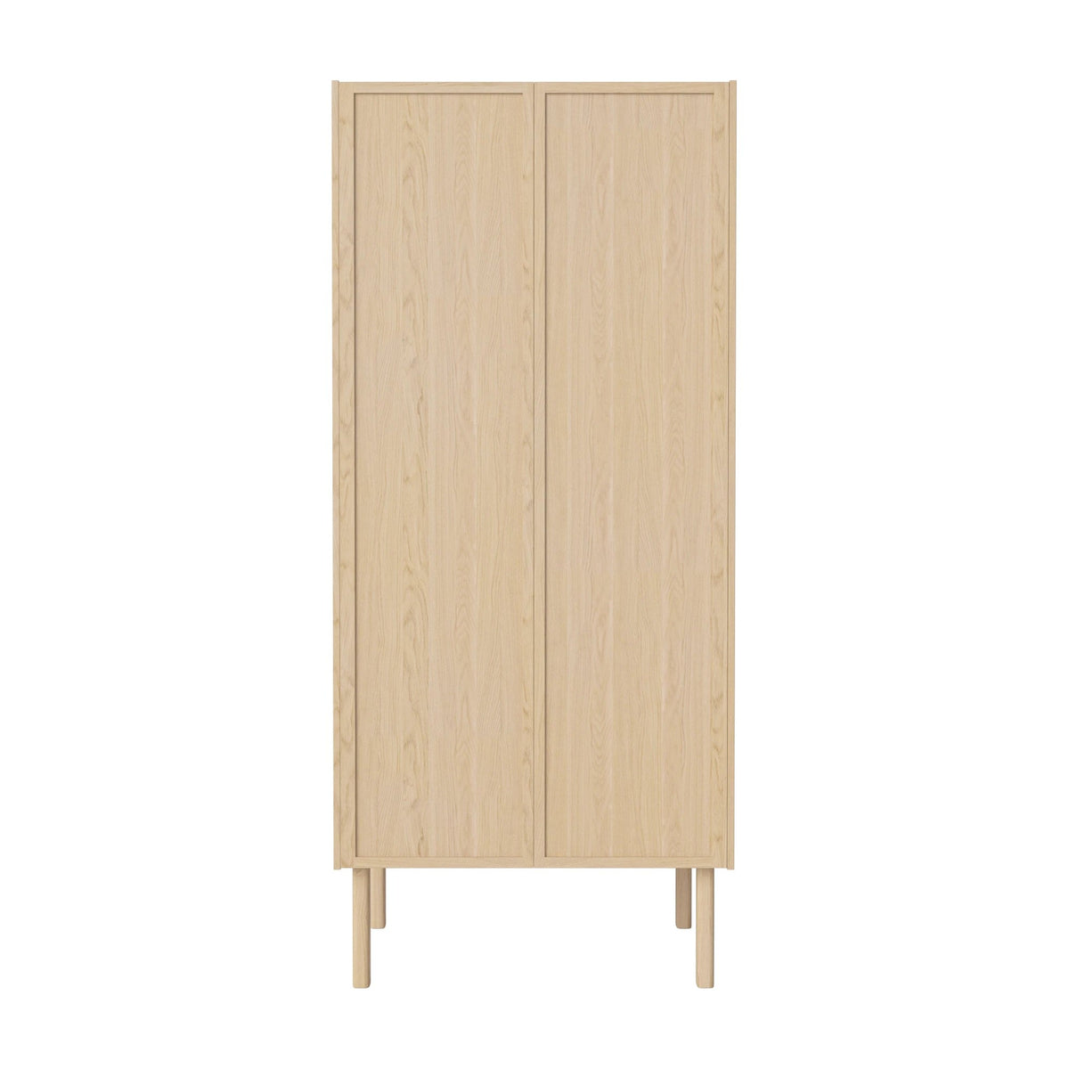 Bolia Cana kledingkast houten deuren 91 cm wit gepigmenteerd geolied eiken, kledingroede, 04-150-60_00002