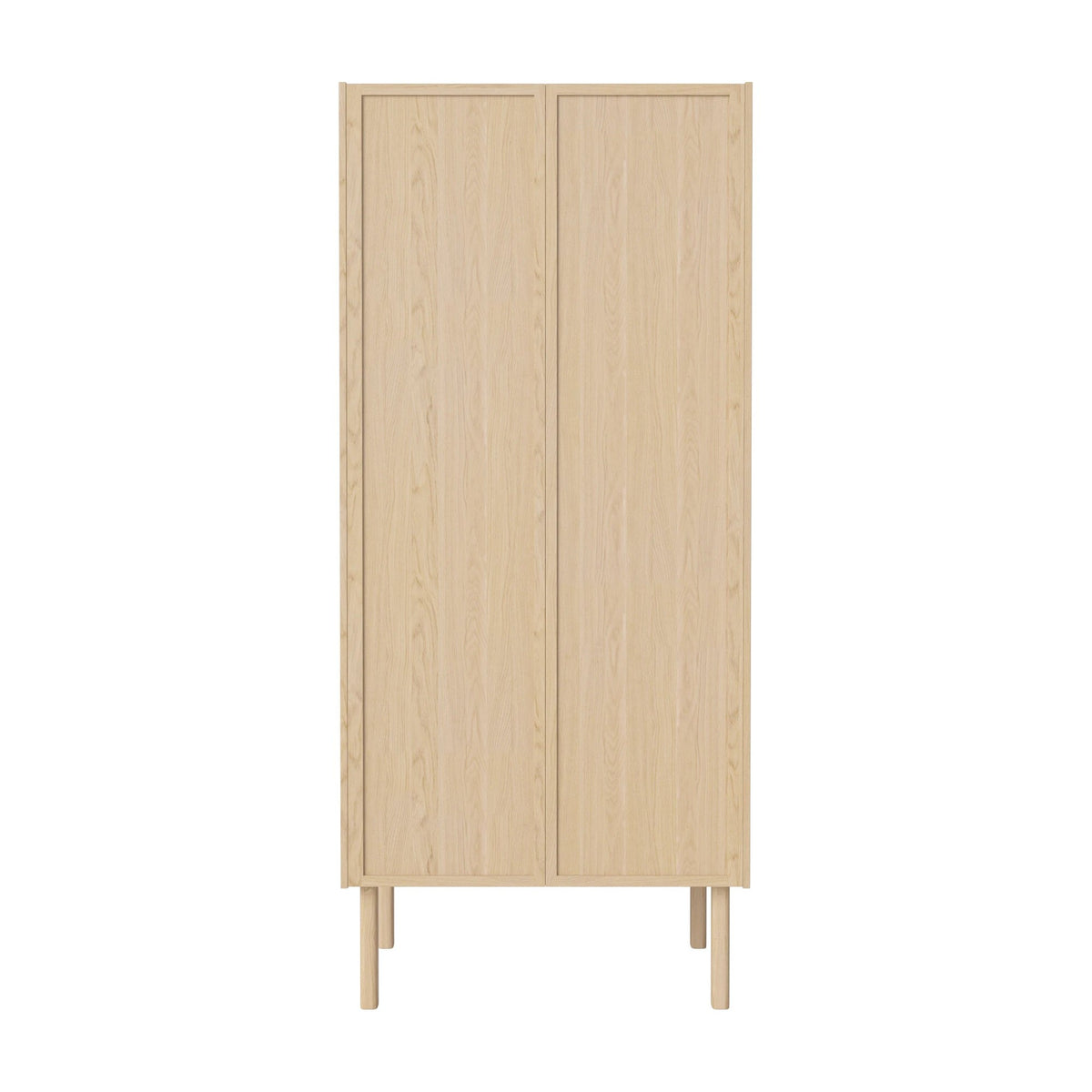 Bolia Cana kledingkast houten deuren 91 cm wit gepigmenteerd geolied eiken, kledingroede en legplanken, 04-150-60_00004