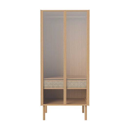 Bolia Cana kledingkast glazen deuren 91 cm geolied eiken, kledingroede, 04-150-61_00001