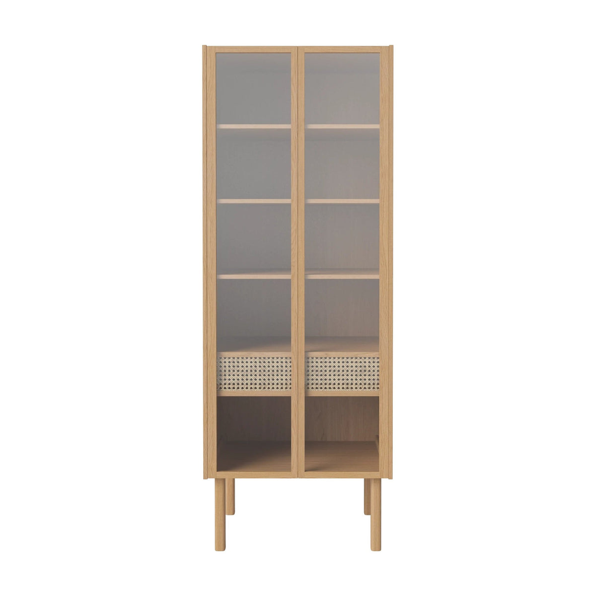 Bolia Cana kledingkast glazen deuren 71 cm geolied eiken, legplanken, 04-150-61_00007