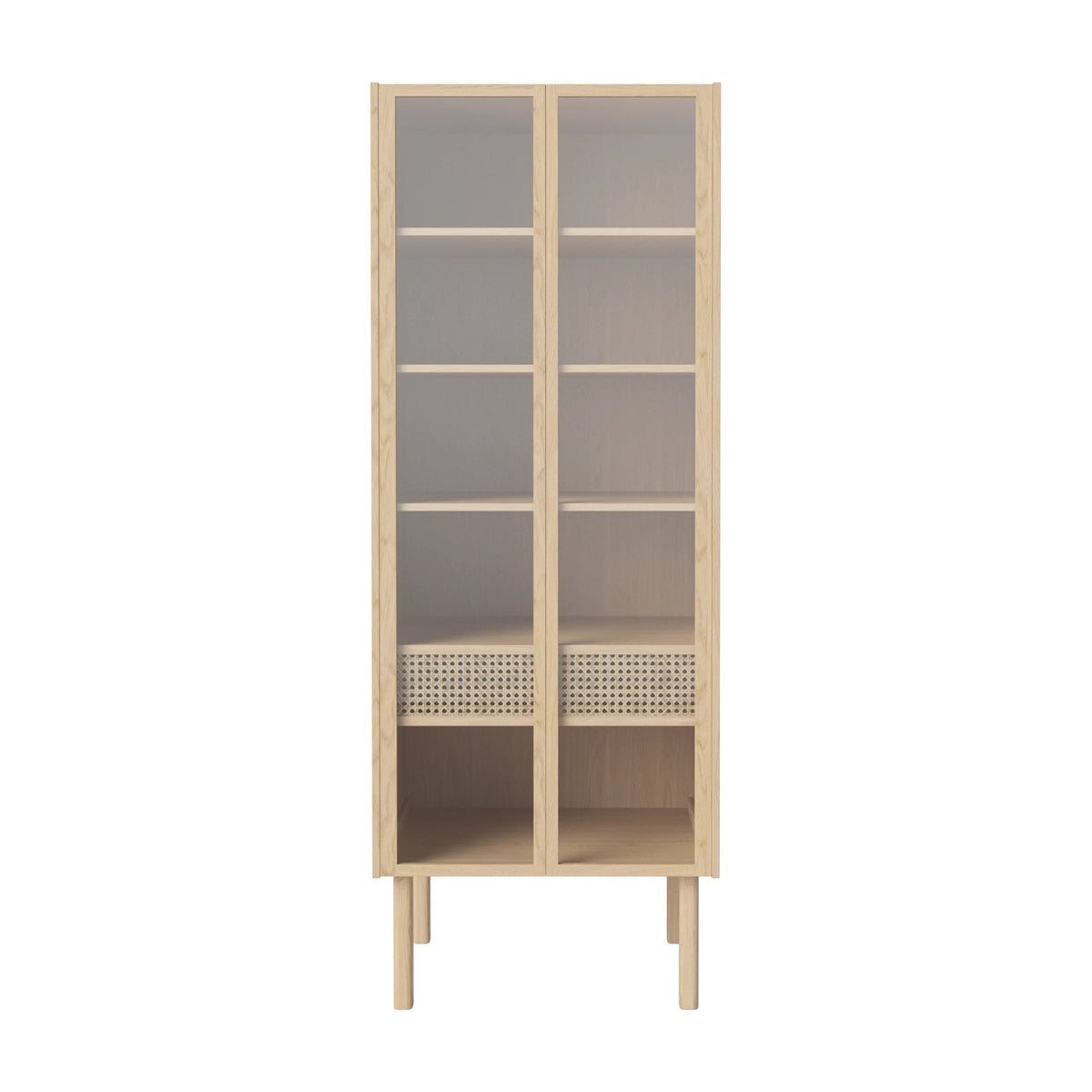 Bolia Cana kledingkast glazen deuren 71 cm wit gepigmenteerd geolied eiken, legplanken, 04-150-61_00008