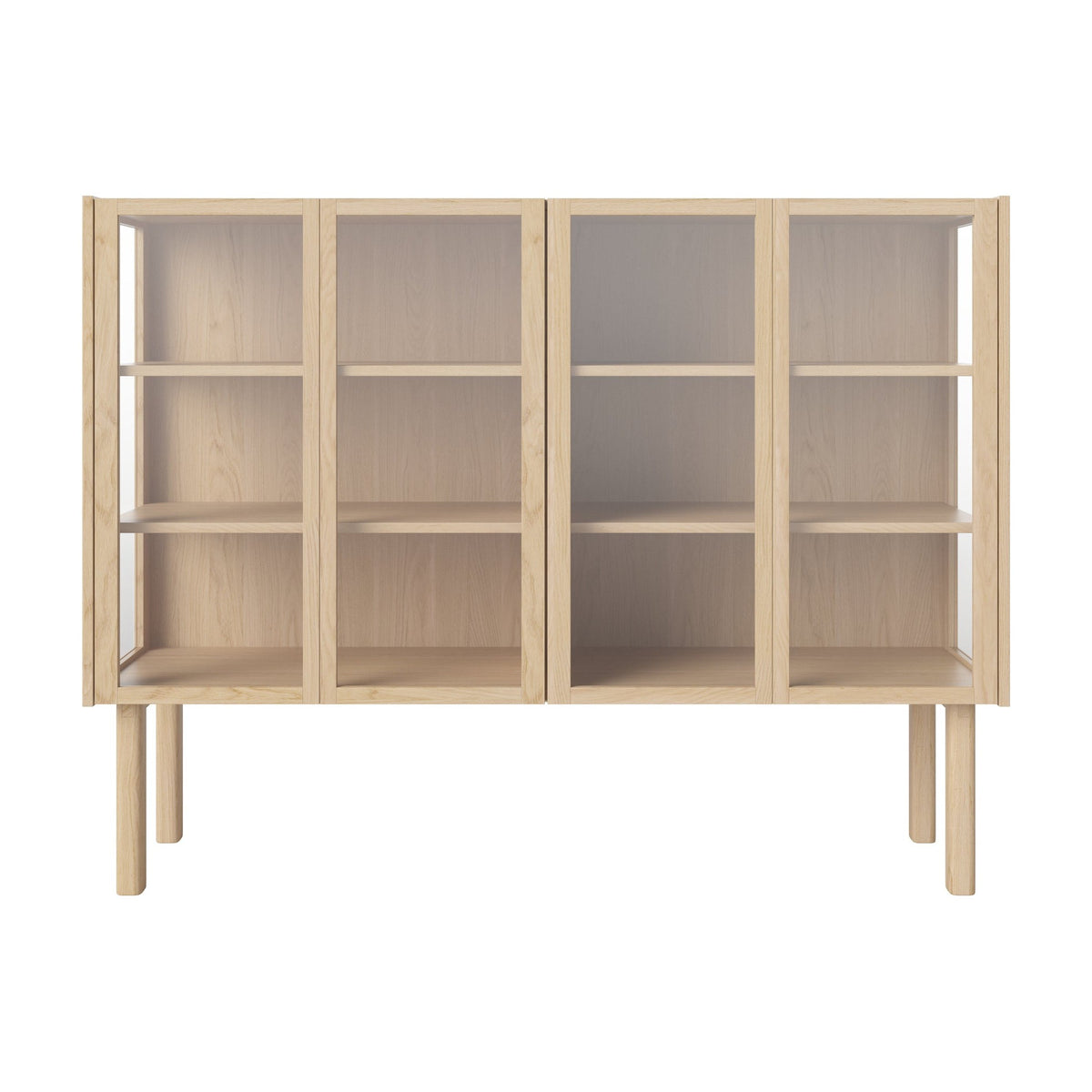 Bolia Cana glazen highboard 4 deuren wit gepigmenteerd geolied eiken, 04-150-72_00002