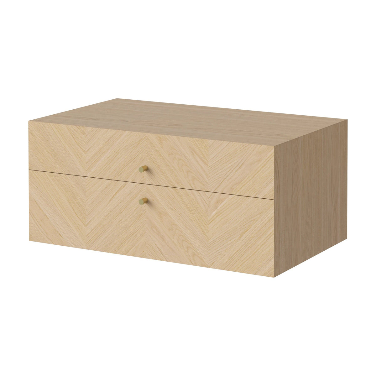 Bolia Luxe wandkast 2 lades wit gepigmenteerd geolied eiken schuin aanzicht, 04-156-02_00003