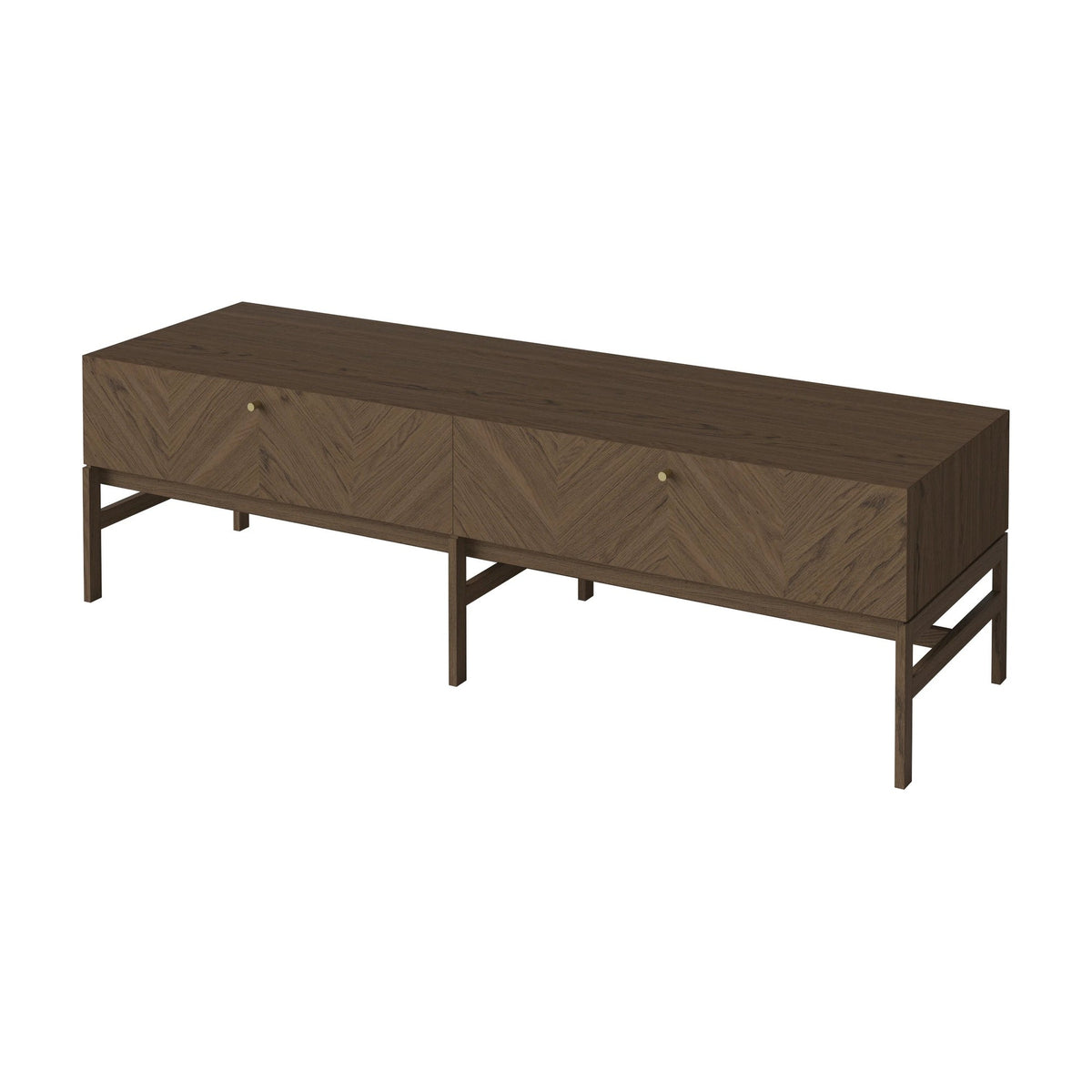 Bolia Luxe tv-meubel 150 cm donker geolied eiken schuin aanzicht, 04-156-07_00001