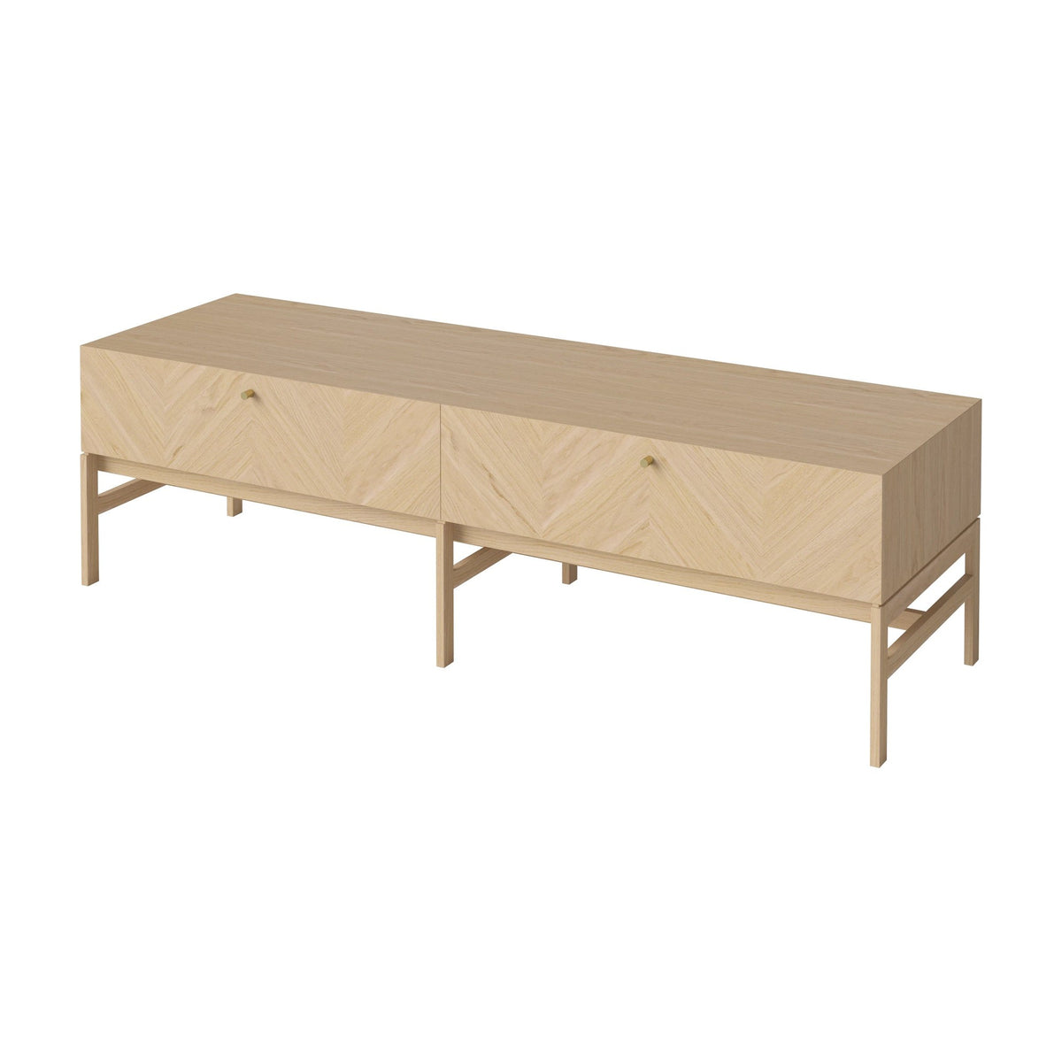 Bolia Luxe tv-meubel 150 cm wit gepigmenteerd geolied eiken schuin aanzicht, 04-156-07_00003