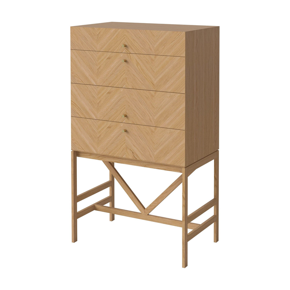 Bolia Luxe ladekast 4 lades geolied eiken schuin aanzicht, 04-156-08_00002