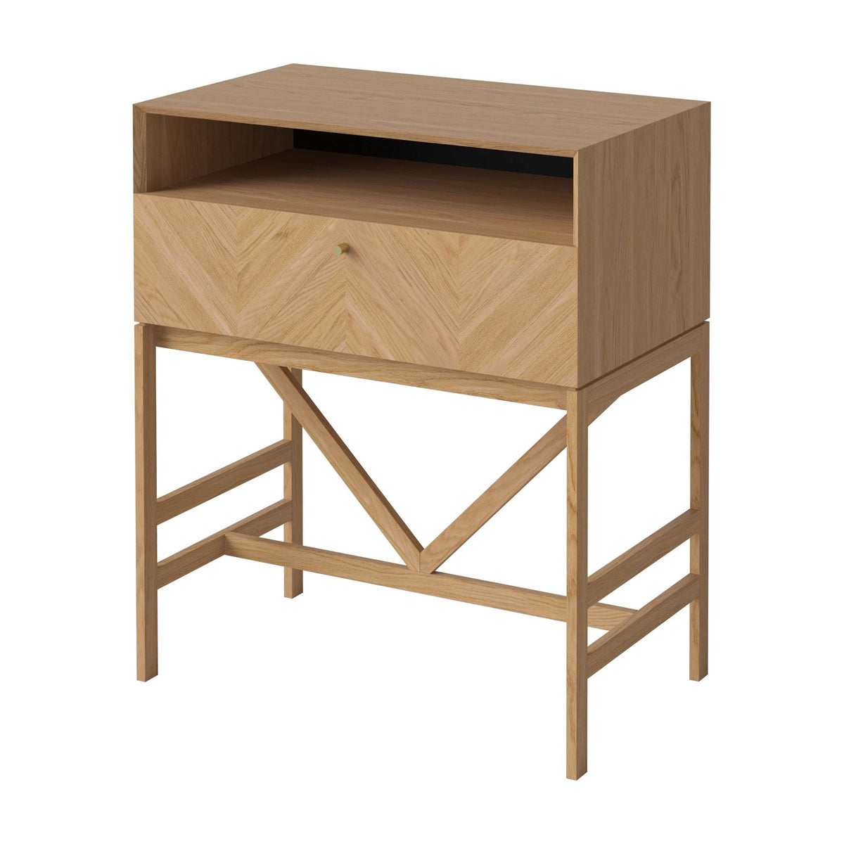 Bolia Luxe ladekast 1 lade geolied eiken schuin aanzicht, 04-156-10_00002