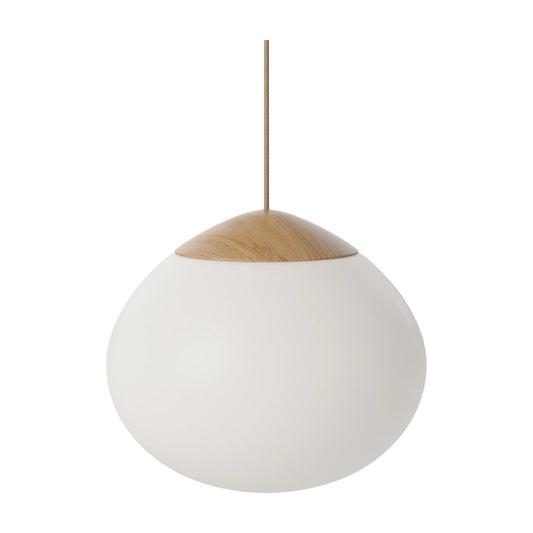 Bolia Acorn hanglamp Ø32 cm opaalglas, gelakt eiken, 20-133-02_00001