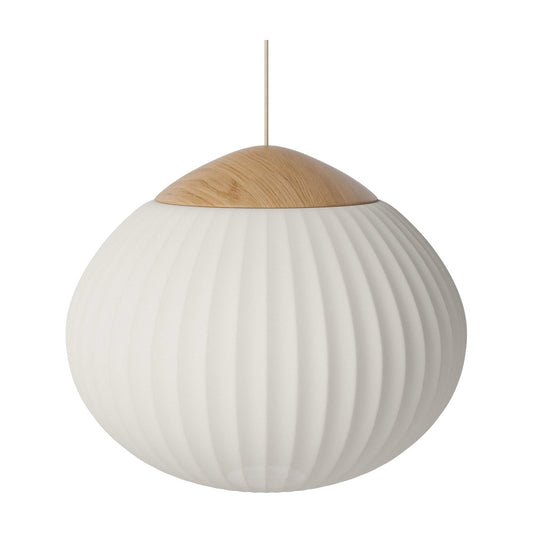 Bolia Acorn hanglamp Ø50 cm ivoorkleurige stof, gelakt eiken, 20-133-06_00004