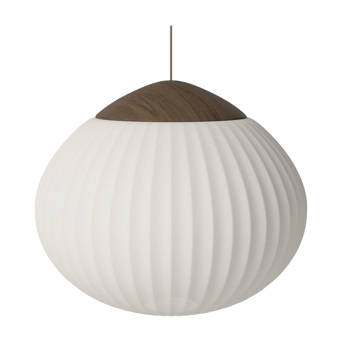 Bolia Acorn hanglamp Ø64 cm ivoorkleurige stof, donker gelakt eiken, 20-133-07_00005
