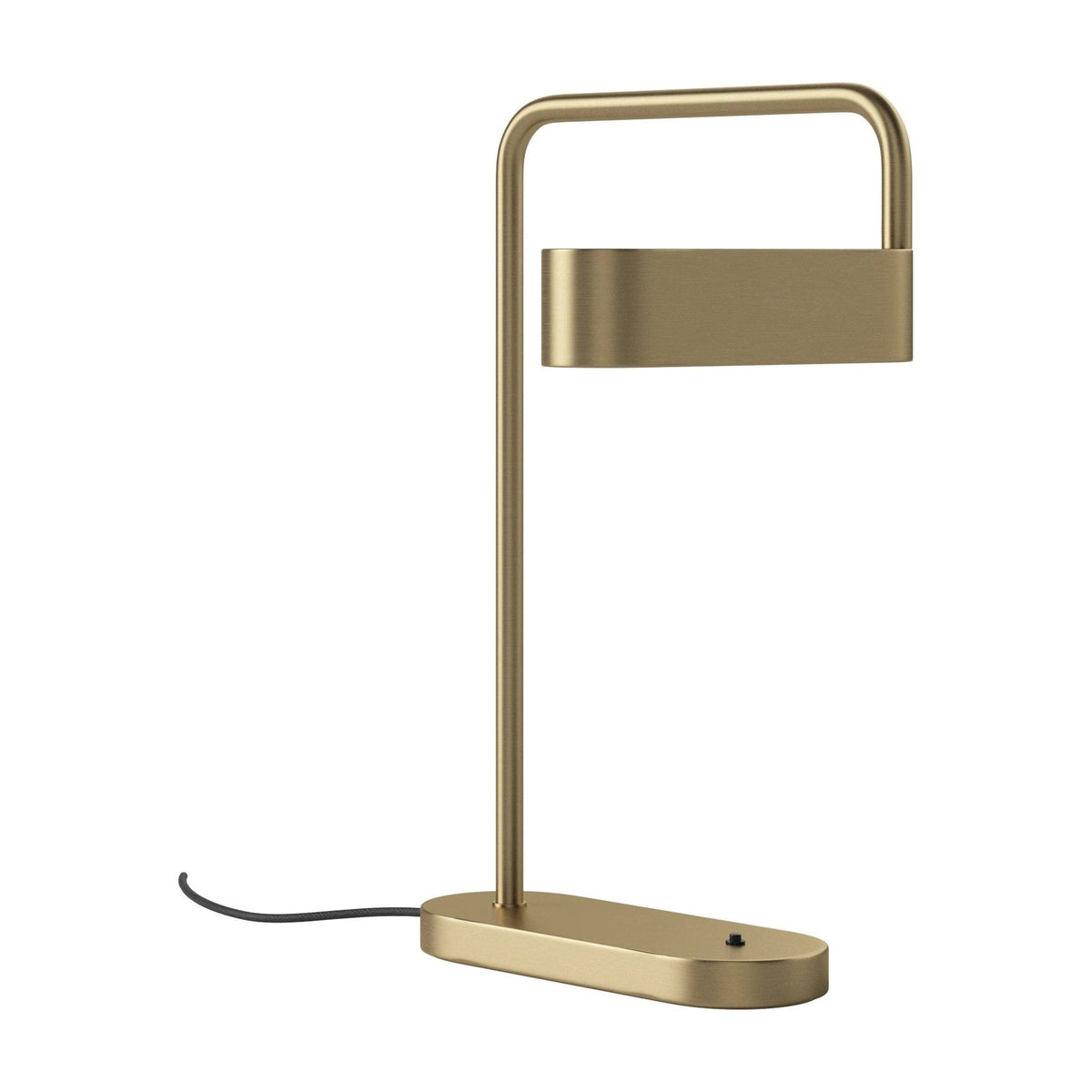 Bolia Scribe tafellamp mat antiek vermessingd ijzer schuin aanzicht, 20-134-01_00001